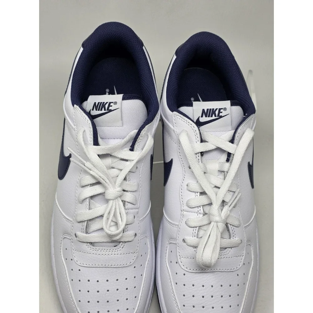 Nike Big Nike Low Size 11.5 Mens White Midnight Navy Basketball 355152-140 New